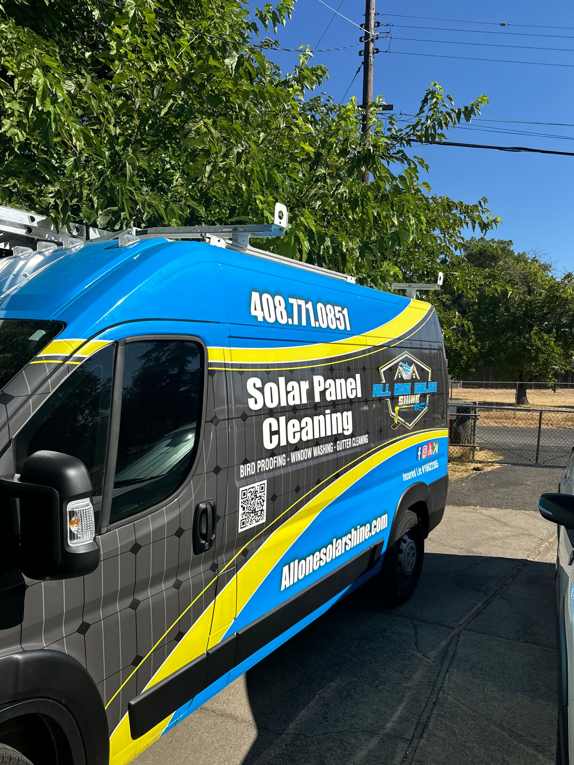 All One Solar Shine wrapped service van